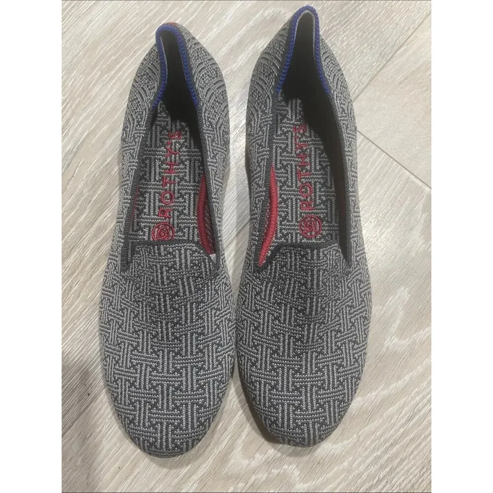 Rothy's size 9 Grid gray charcoal woman's Loafers